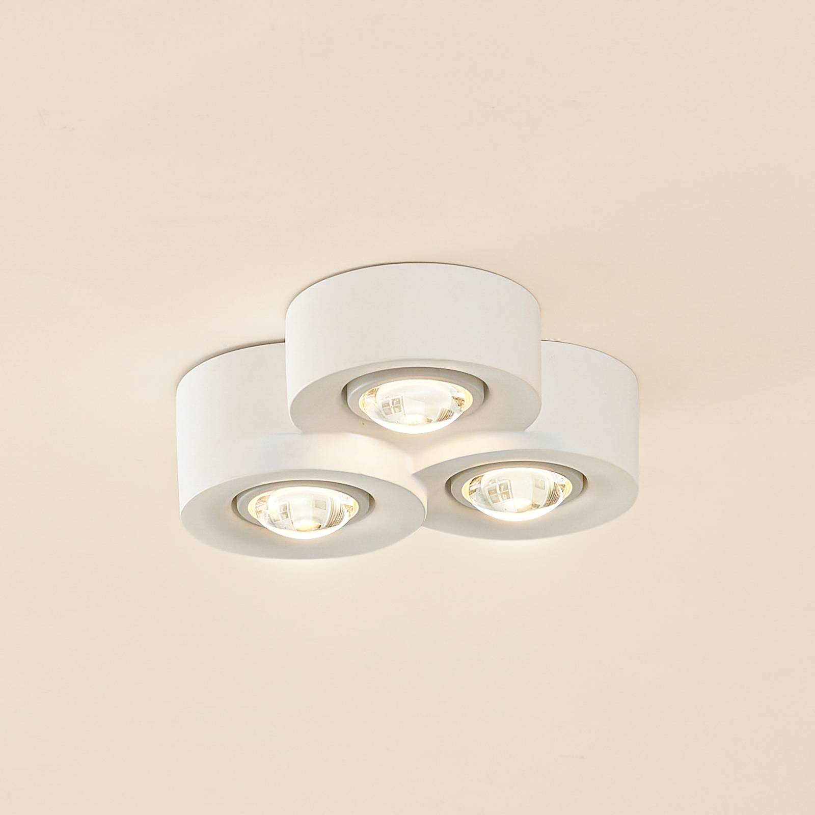 Lindby Deckenleuchte Levia, 3-flammig, 26x24,5cm, weiß, Gips Lindby Deckenleuchte Levia, 3-flammig, 26x24,5cm, weiß, Gips von LINDBY