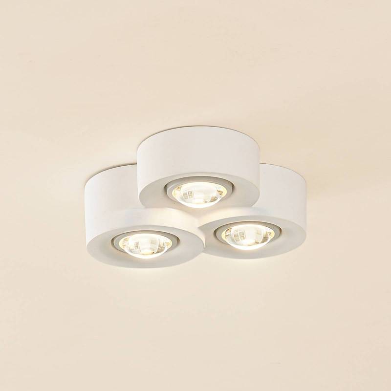 Lindby Deckenleuchte Levia, 3-flammig, 26x24,5cm, weiß, Gips von LINDBY