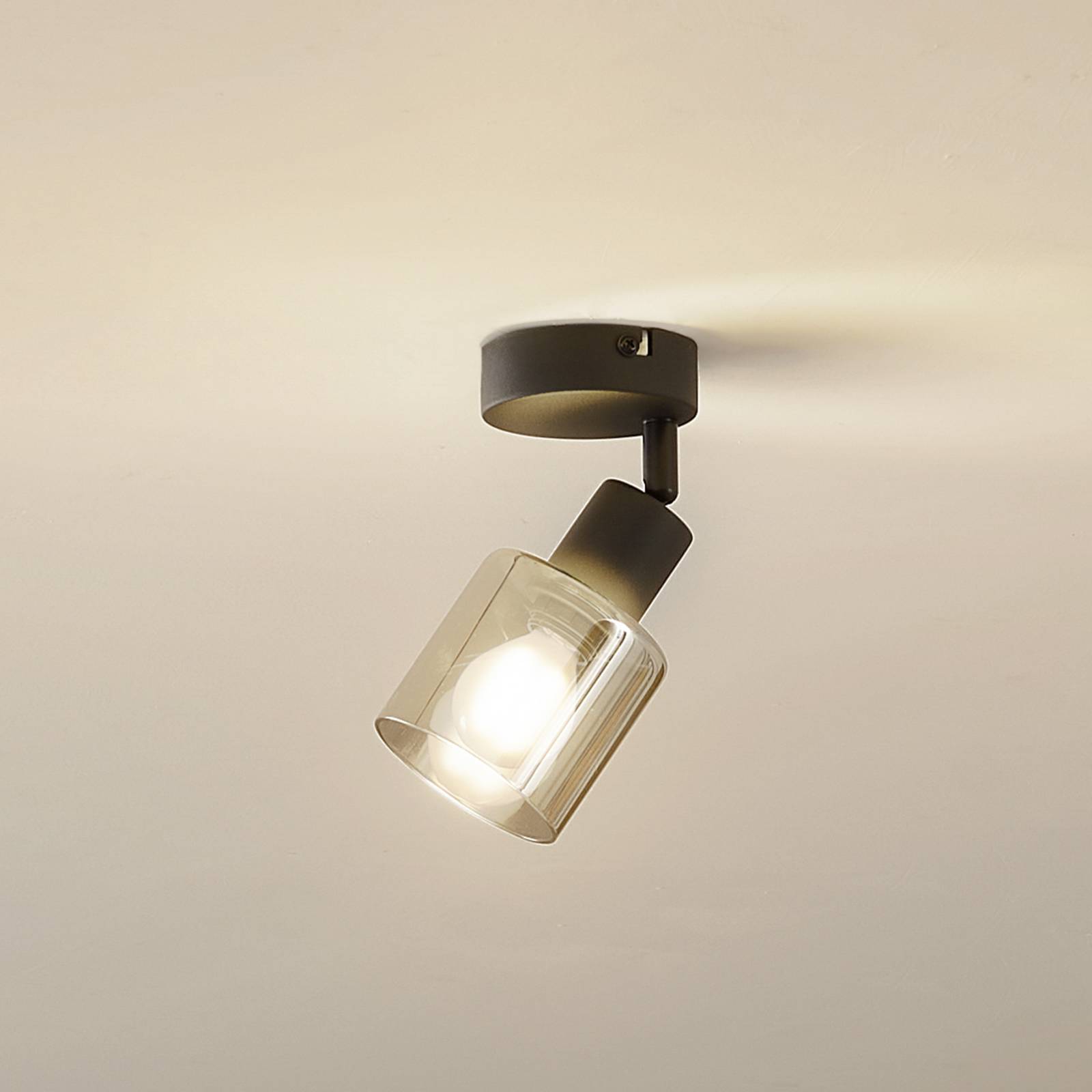 Lindby Deckenleuchte Netty, 1-flammig, grau, Glas Lindby Deckenleuchte Netty, 1-flammig, grau, Glas von LINDBY