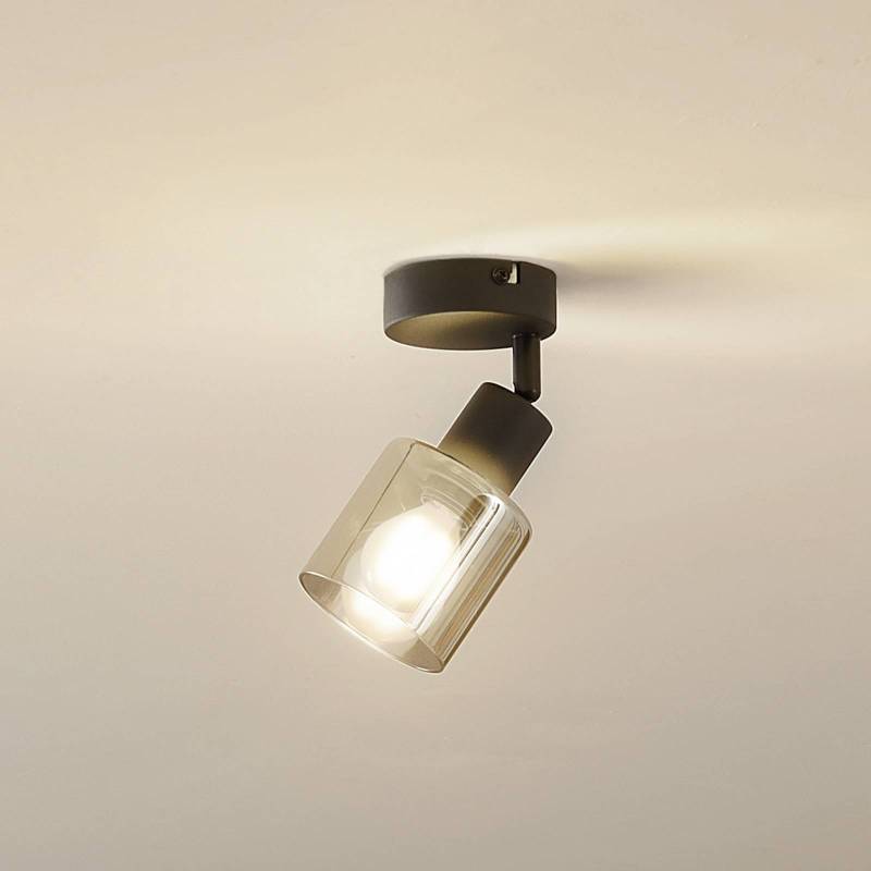 Lindby Deckenleuchte Netty, 1-flammig, grau, Glas von LINDBY