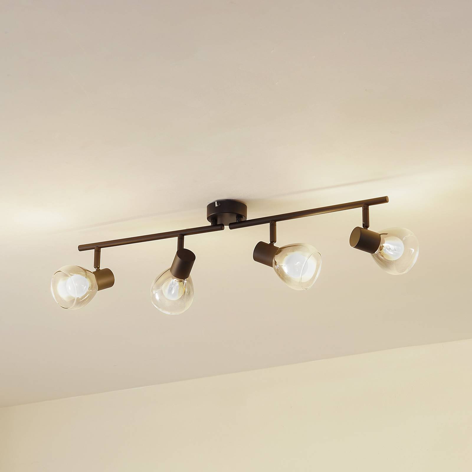 Lindby Deckenleuchte Pendura, 4-flammig, schwarz, Glas Lindby Deckenleuchte Pendura, 4-flammig, schwarz, Glas von LINDBY