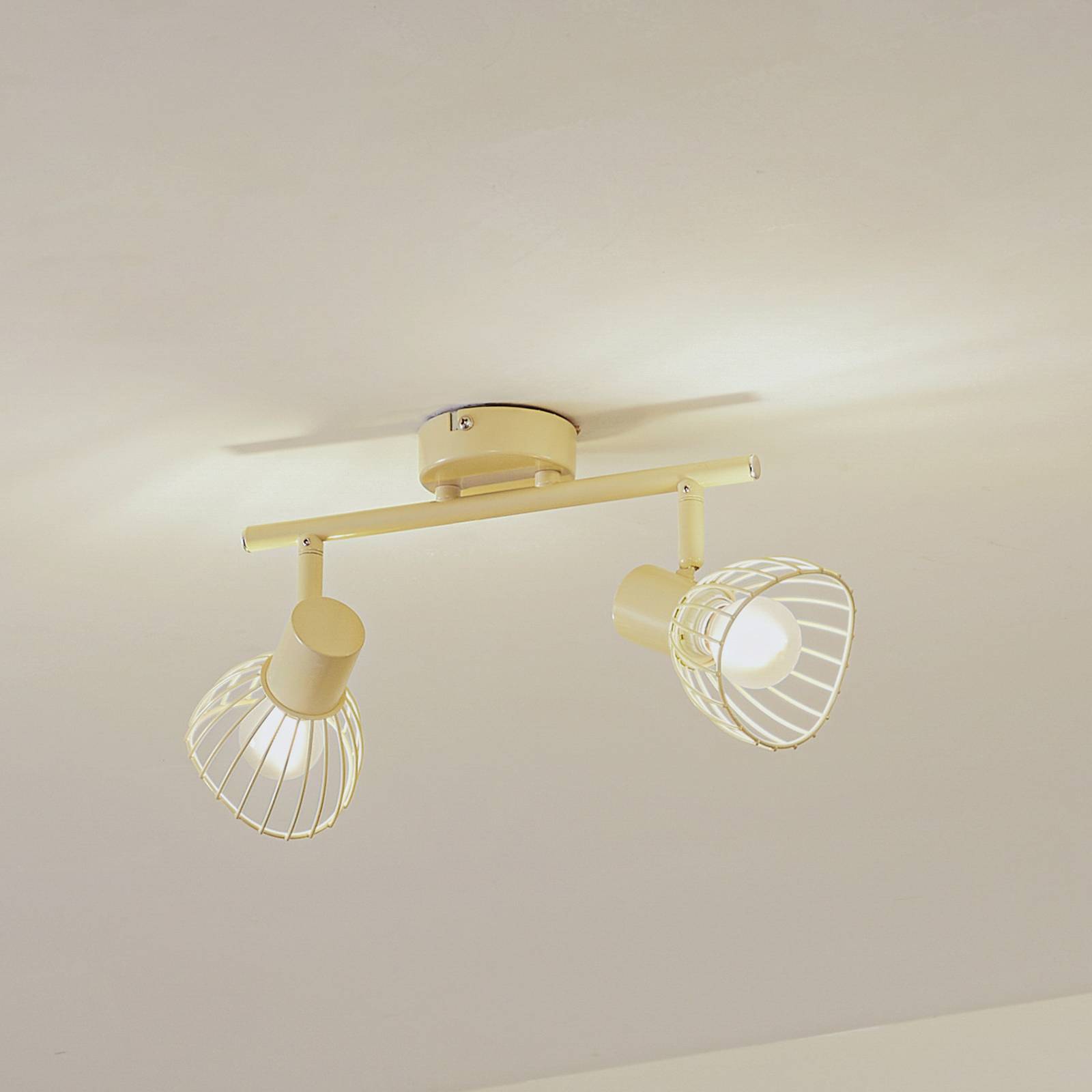 Lindby Deckenleuchte Piena, beige, 2-flg., Metall, 39cm Lindby Deckenleuchte Piena, beige, 2-flg., Metall, 39cm von LINDBY