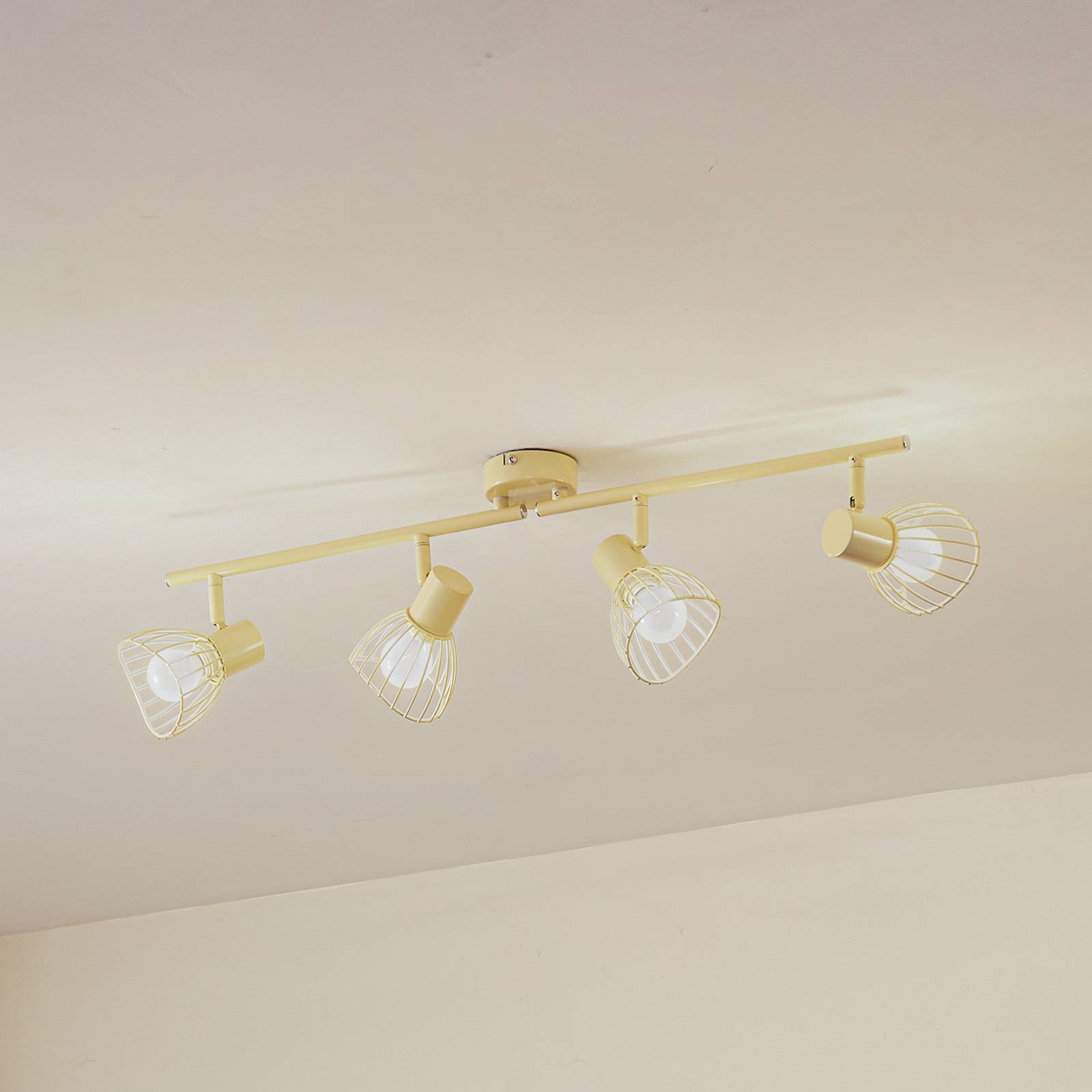 Lindby Deckenleuchte Piena, beige, 4-flg., Metall, 70cm Lindby Deckenleuchte Piena, beige, 4-flg., Metall, 70cm von LINDBY
