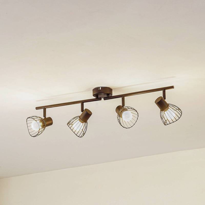 Lindby Deckenleuchte Piena, schwarz, 4-flg., Metall, 70cm von LINDBY