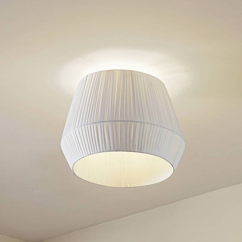 Lindby Deckenleuchte Vitore, Ø 50 cm, Textil, weiß von LINDBY
