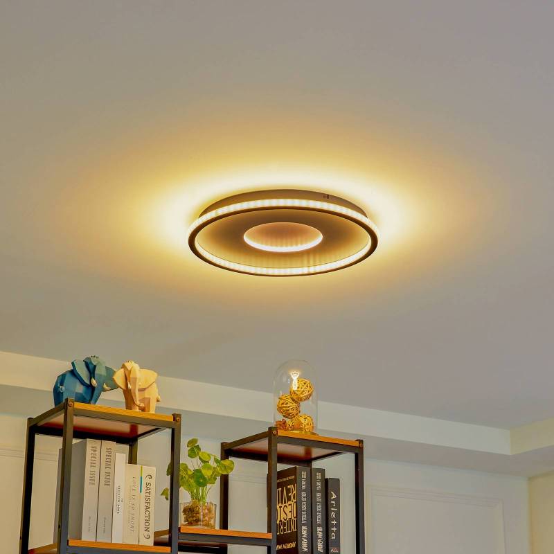 Lindby LED-Deckenleuchte Edenia, schwarz/weiß, CCT, Ø 51 cm von LINDBY