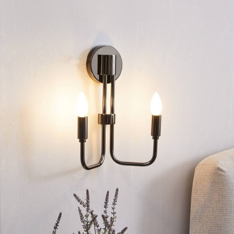 Lindby Wandleuchte Elanova, grau, 2-flammig, 35 cm, E14 von LINDBY