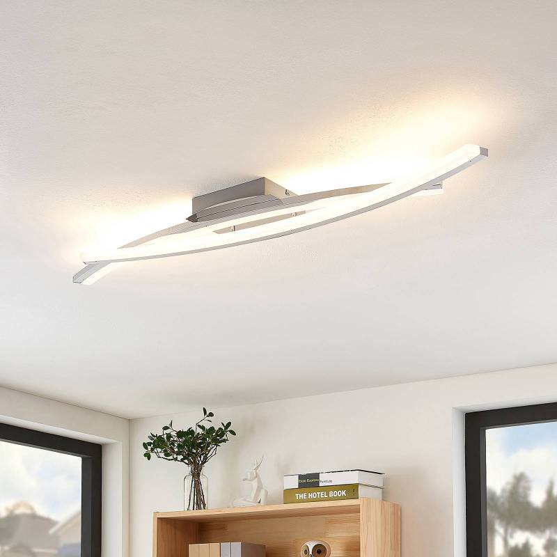 Lindby LED-Deckenleuchte Elarit, chromfarben, 104cm, dimmbar von LINDBY