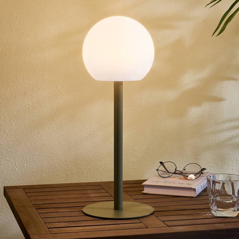 Lindby LED-Akku-Tischleuchte Eleia, grün, Metall, IP44 von LINDBY