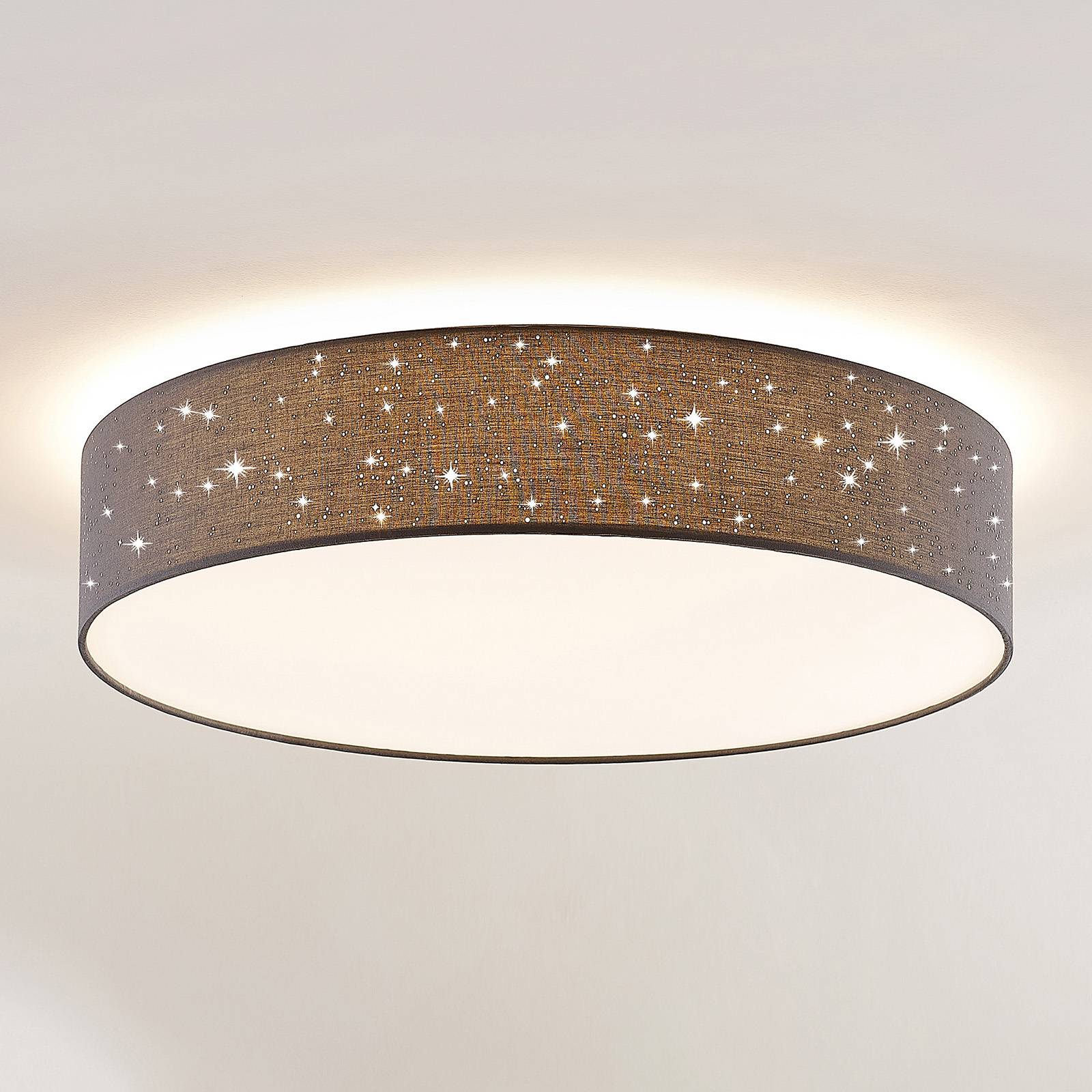 Lindby LED-Deckenlampe Ellamina, Ø 60 cm, anthrazit, Textil Lindby LED-Deckenlampe Ellamina, Ø 60 cm, anthrazit, Textil von LINDBY