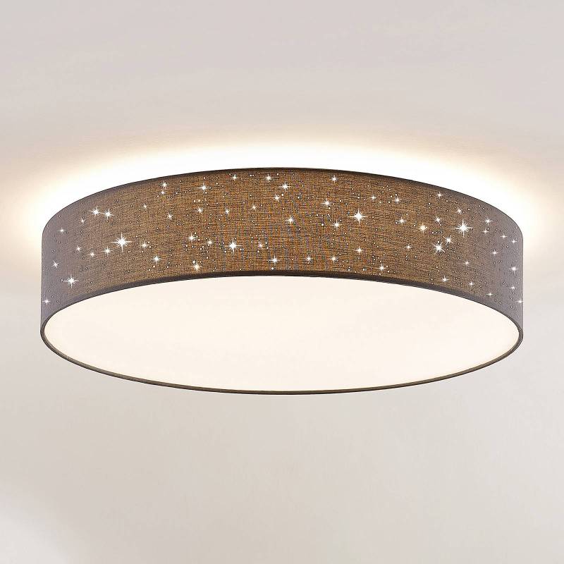 Lindby LED-Deckenlampe Ellamina, Ø 60 cm, anthrazit, Textil von LINDBY