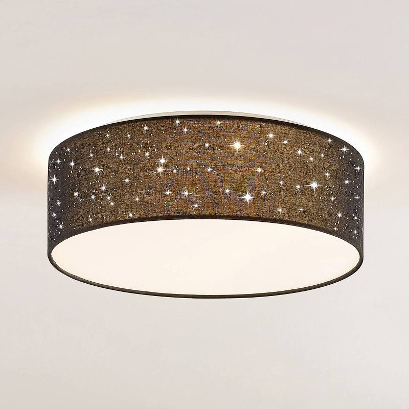 Lindby LED-Deckenlampe Ellamina, 40 cm, schwarz, Textil von LINDBY