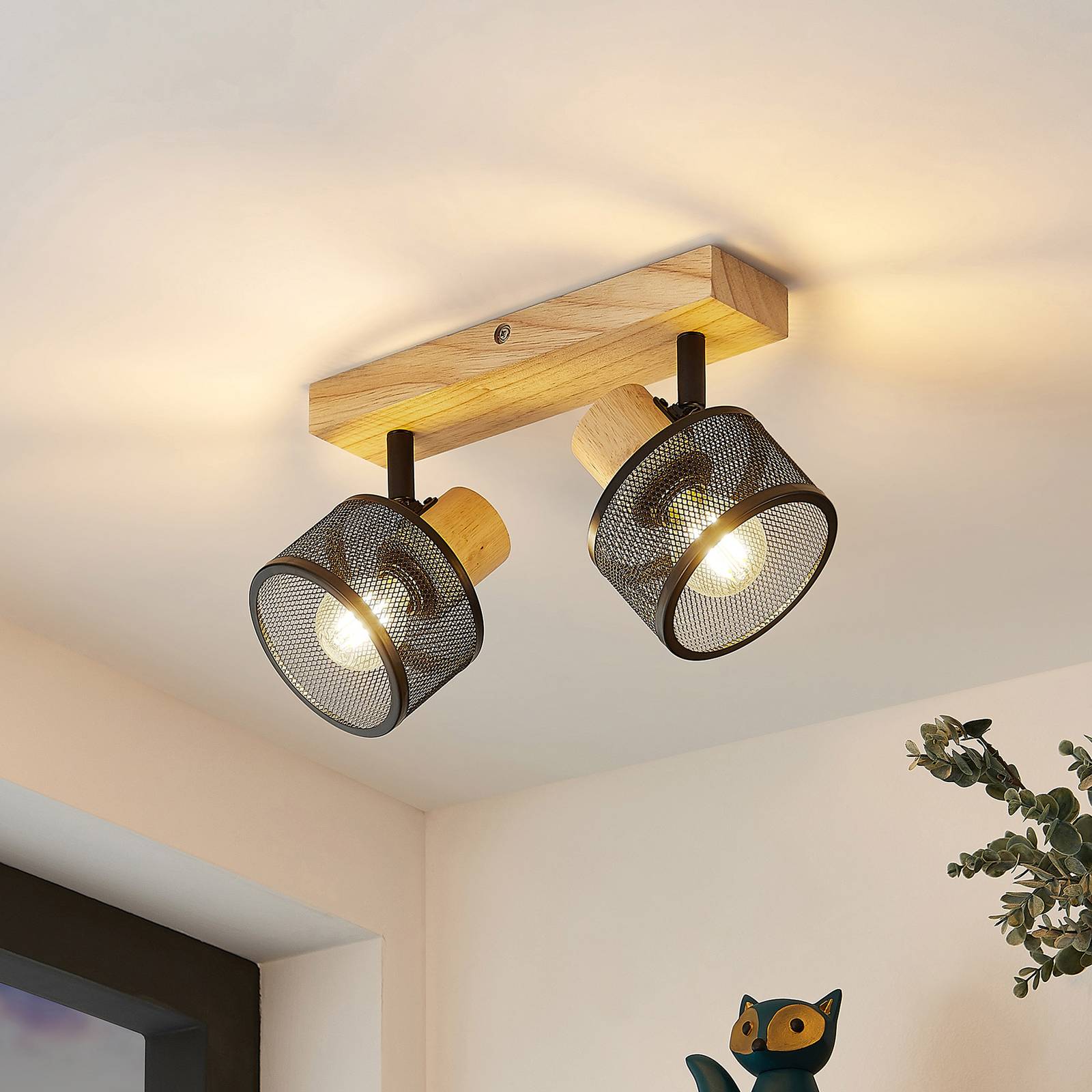 Lindby Evinora Deckenstrahler aus Holz, 2-flammig Lindby Evinora Deckenstrahler aus Holz, 2-flammig von LINDBY