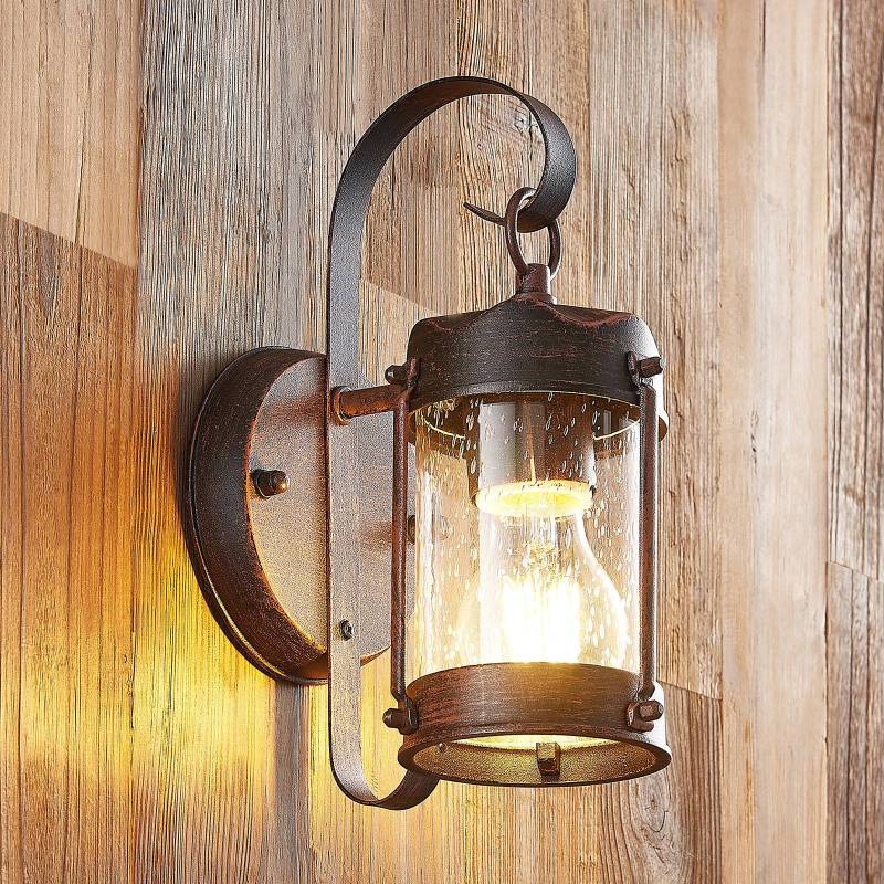 Lindby Außenwandleuchte Farly, rostbraun, Alu, 17cm von LINDBY