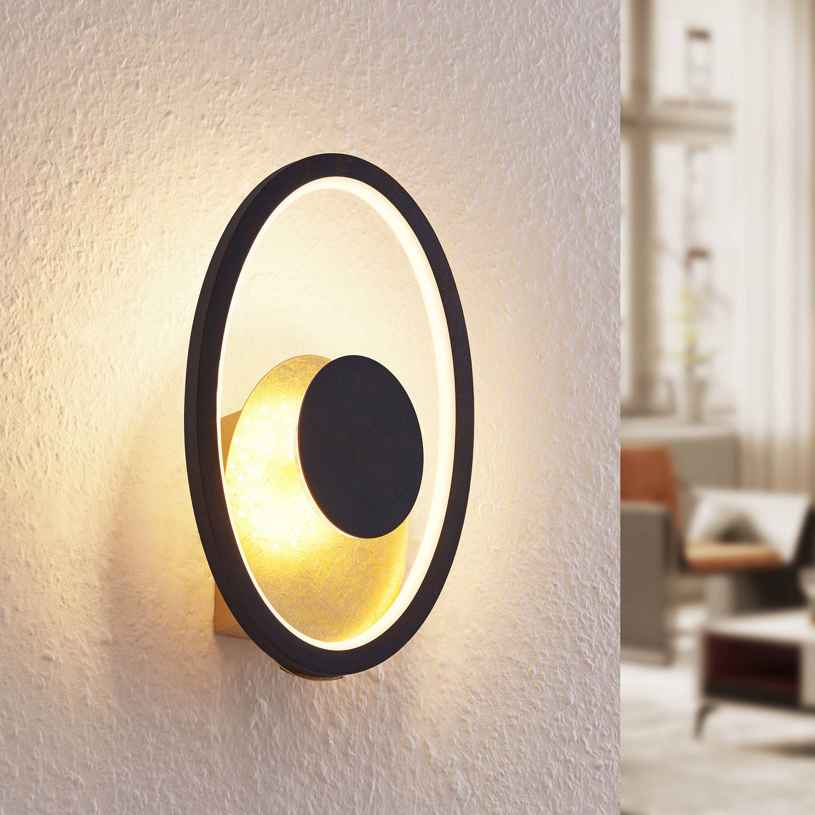 Lindby LED-Wandleuchte Feival, 29 cm, rost/gold, Metall Lindby LED-Wandleuchte Feival, 29 cm, rost/gold, Metall von LINDBY