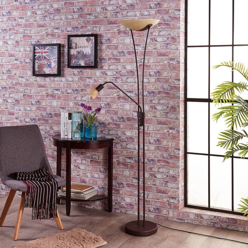 Lindby Stehlampe Felicia, rostfarben, 180 cm, E27, Leselicht von LINDBY