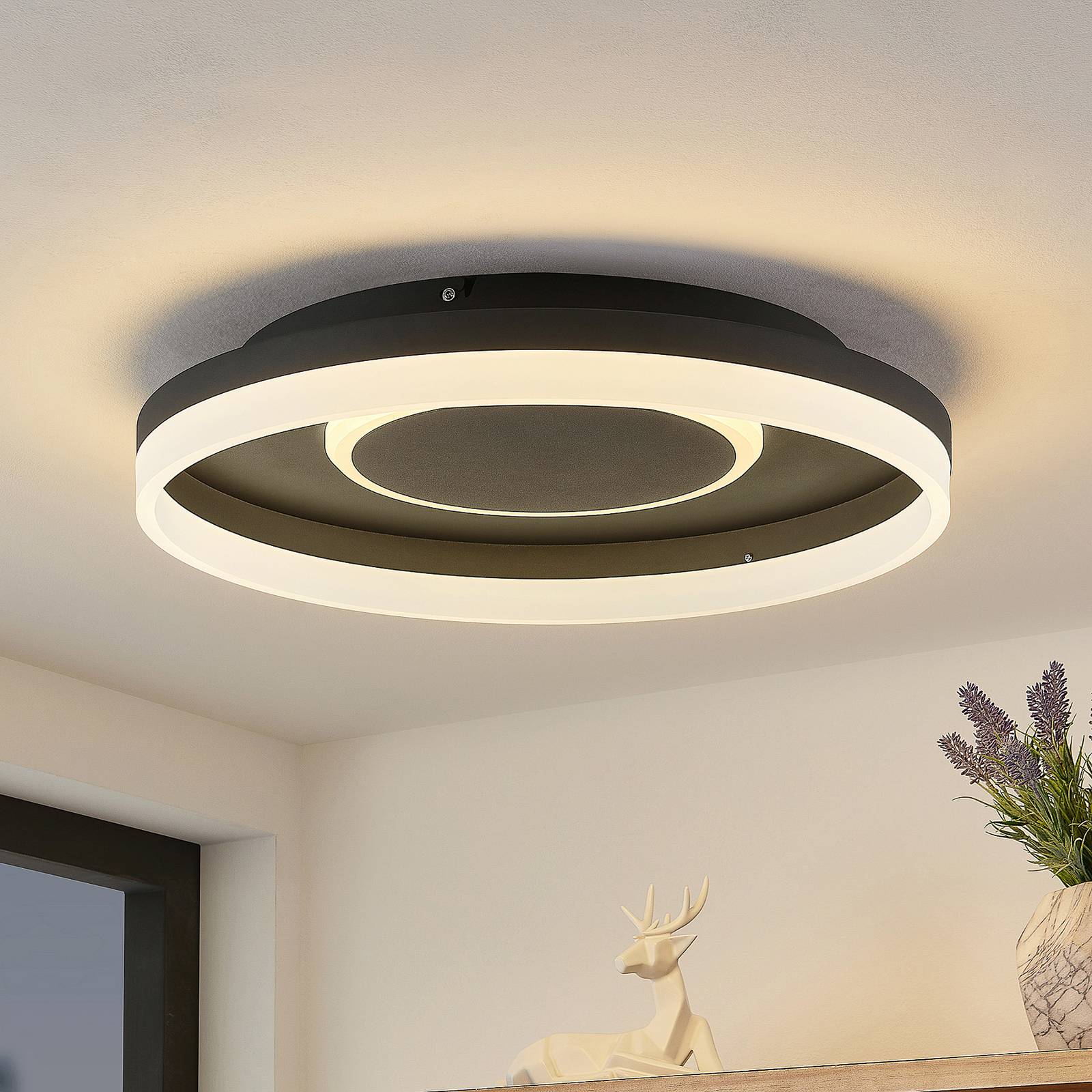 Lindby Felisha LED-Deckenleuchte RGBW schwarz Lindby Felisha LED-Deckenleuchte RGBW schwarz von LINDBY