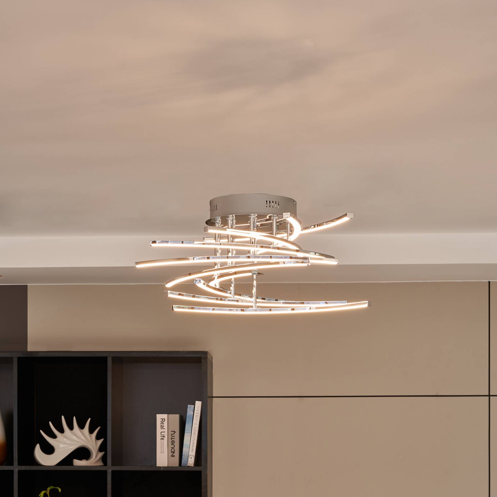 Lindby Flakira LED-Deckenlampe, 10-fl. chrom Lindby Flakira LED-Deckenlampe, 10-fl. chrom von LINDBY