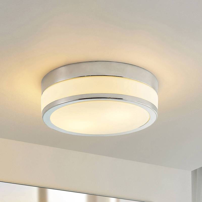 Lindby Deckenlampe Flavi, Ø 28 cm, chrom, Glas, IP44, E27 von LINDBY