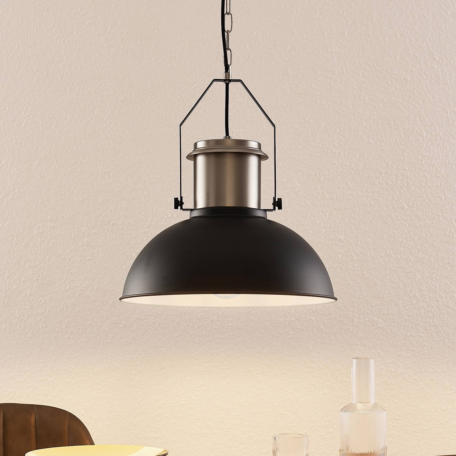 Lindby Freitjof Hängelampe schwarz/nickel matt Lindby Freitjof Hängelampe schwarz/nickel matt von LINDBY