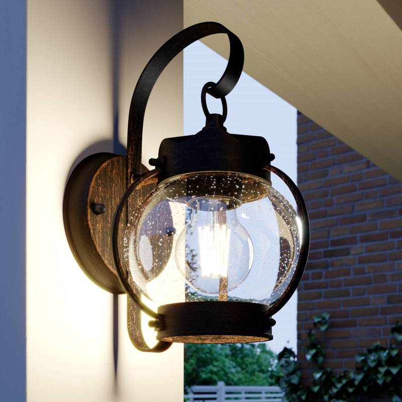 Lindby Außenwandleuchte Gerlo, rostbraun, Metall, 26 cm, E27 von LINDBY