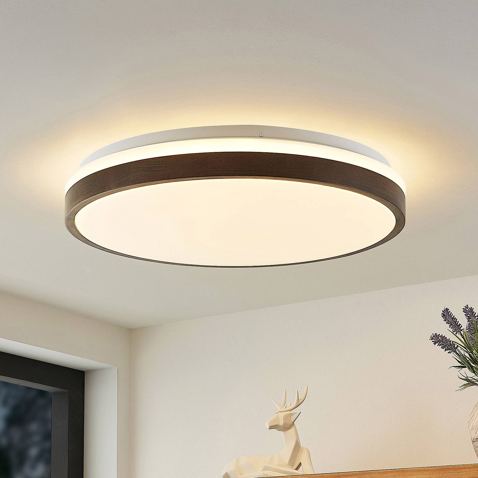 Lindby LED-Deckenleuchte Hudsona, Ø 49 cm, Holz, braun Lindby LED-Deckenleuchte Hudsona, Ø 49 cm, Holz, braun von LINDBY
