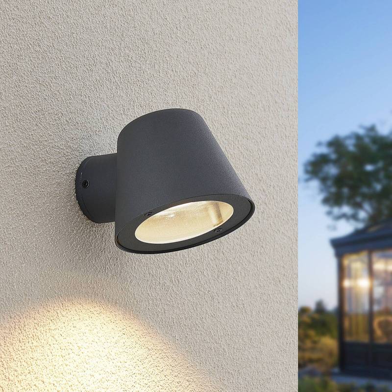 Lindby Außenwandleuchte Ileyna, anthrazit, Metall, 15 cm von LINDBY