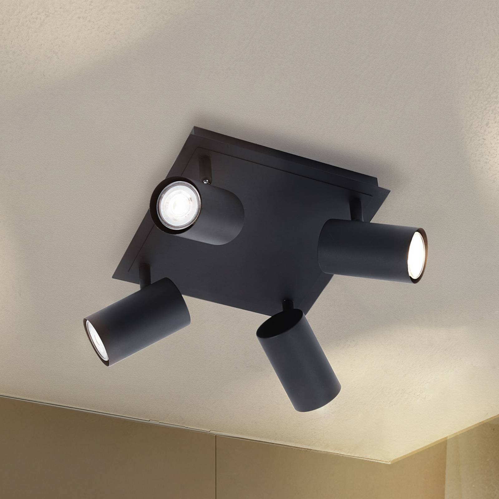 Lindby Deckenleuchte Joffrey, 25 cm, schwarz, 4-flg., GU10 Lindby Deckenleuchte Joffrey, 25 cm, schwarz, 4-flg., GU10 von LINDBY