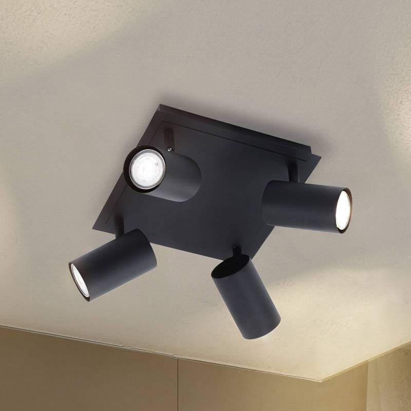 Lindby Deckenleuchte Joffrey, 25 cm, schwarz, 4-flg., GU10 von LINDBY