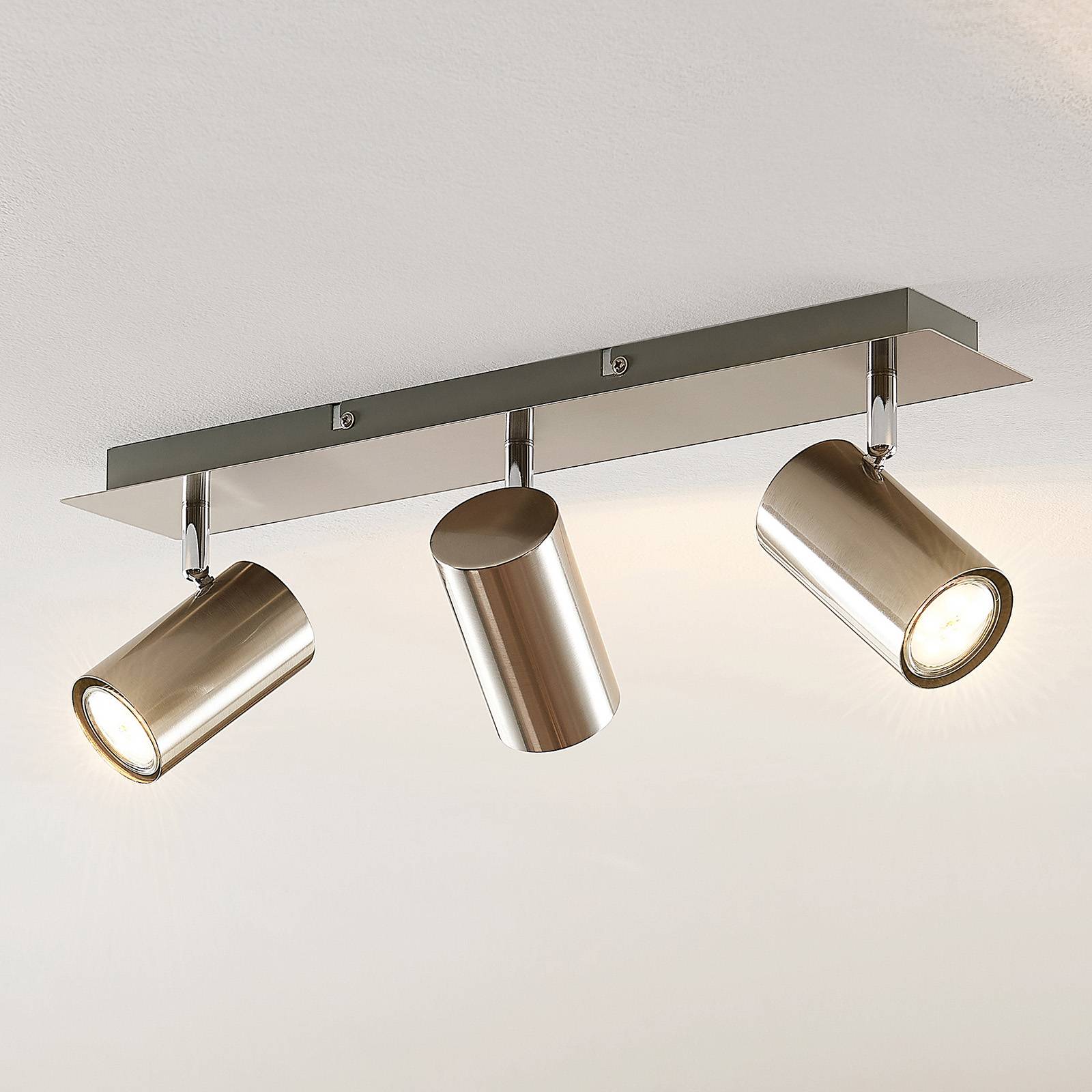 Lindby Deckenstrahler Joffrey, 49 cm, nickel, 3-flg., GU10 Lindby Deckenstrahler Joffrey, 49 cm, nickel, 3-flg., GU10 von LINDBY