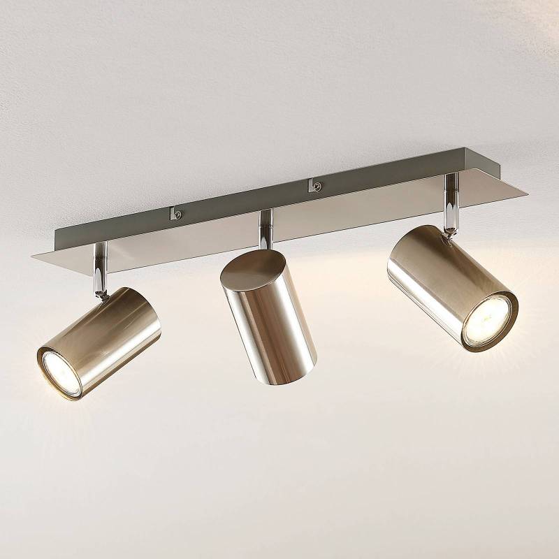 Lindby Deckenstrahler Joffrey, 49 cm, nickel, 3-flg., GU10 von LINDBY