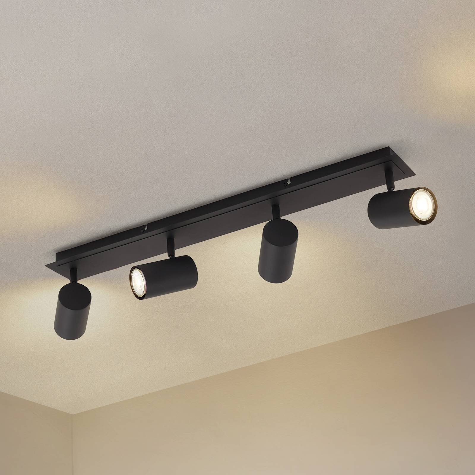 Lindby Deckenstrahler Joffrey, 70 cm, schwarz, 4-flg., GU10 Lindby Deckenstrahler Joffrey, 70 cm, schwarz, 4-flg., GU10 von LINDBY