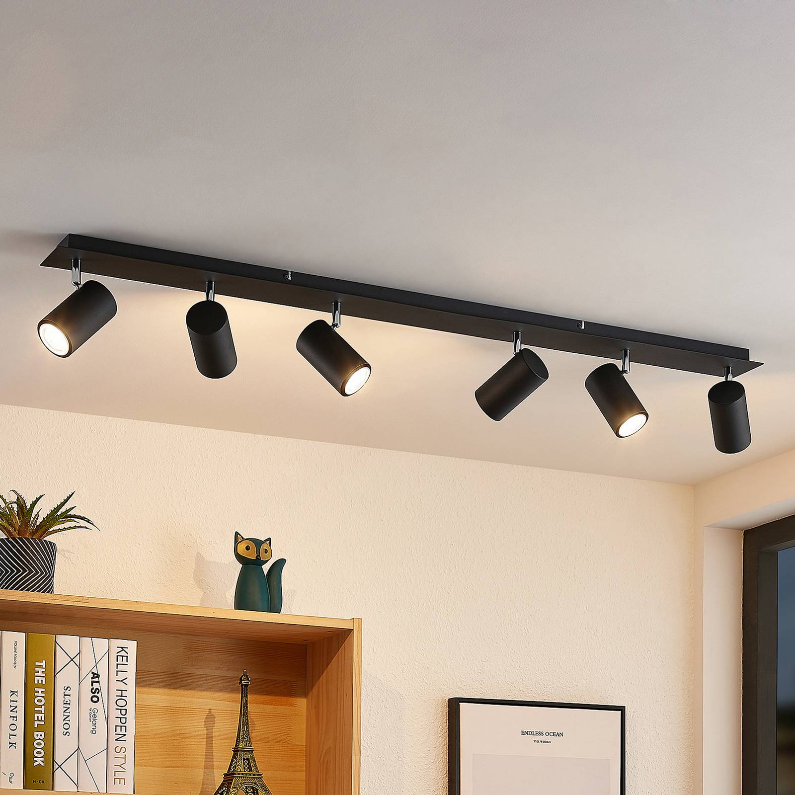 Lindby Deckenstrahler Joffrey, 116 cm, schwarz, 6-flg., GU10 Lindby Deckenstrahler Joffrey, 116 cm, schwarz, 6-flg., GU10 von LINDBY