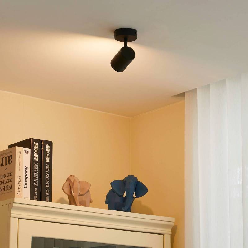 Lindby Deckenspot Jorell, schwarz, Metall, 13 cm hoch, GU10 von LINDBY