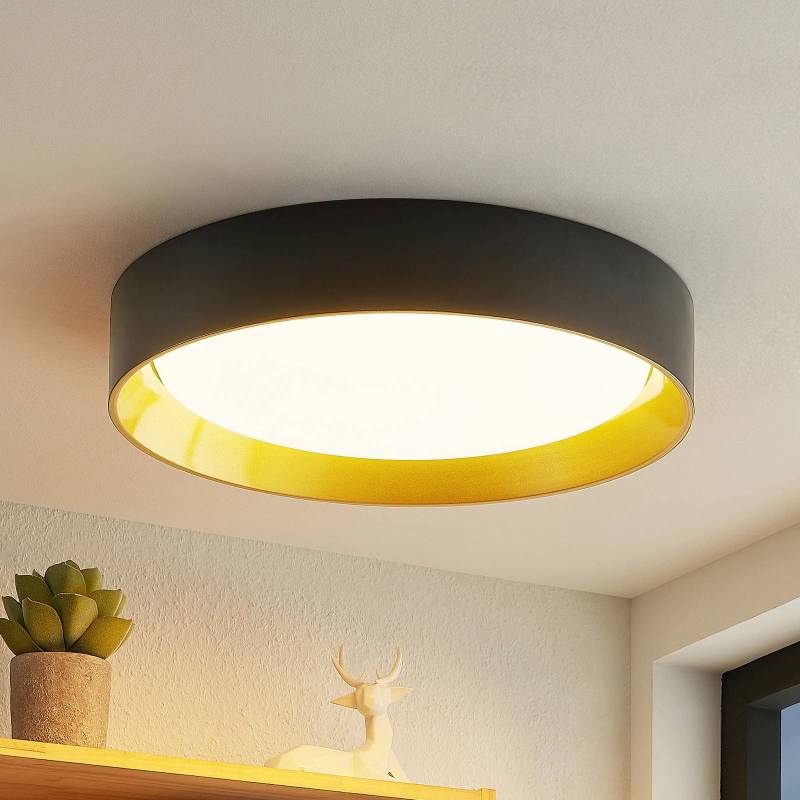 Lindby LED-Deckenleuchte Kambia, 55 cm, schwarz/gold, Metall von LINDBY