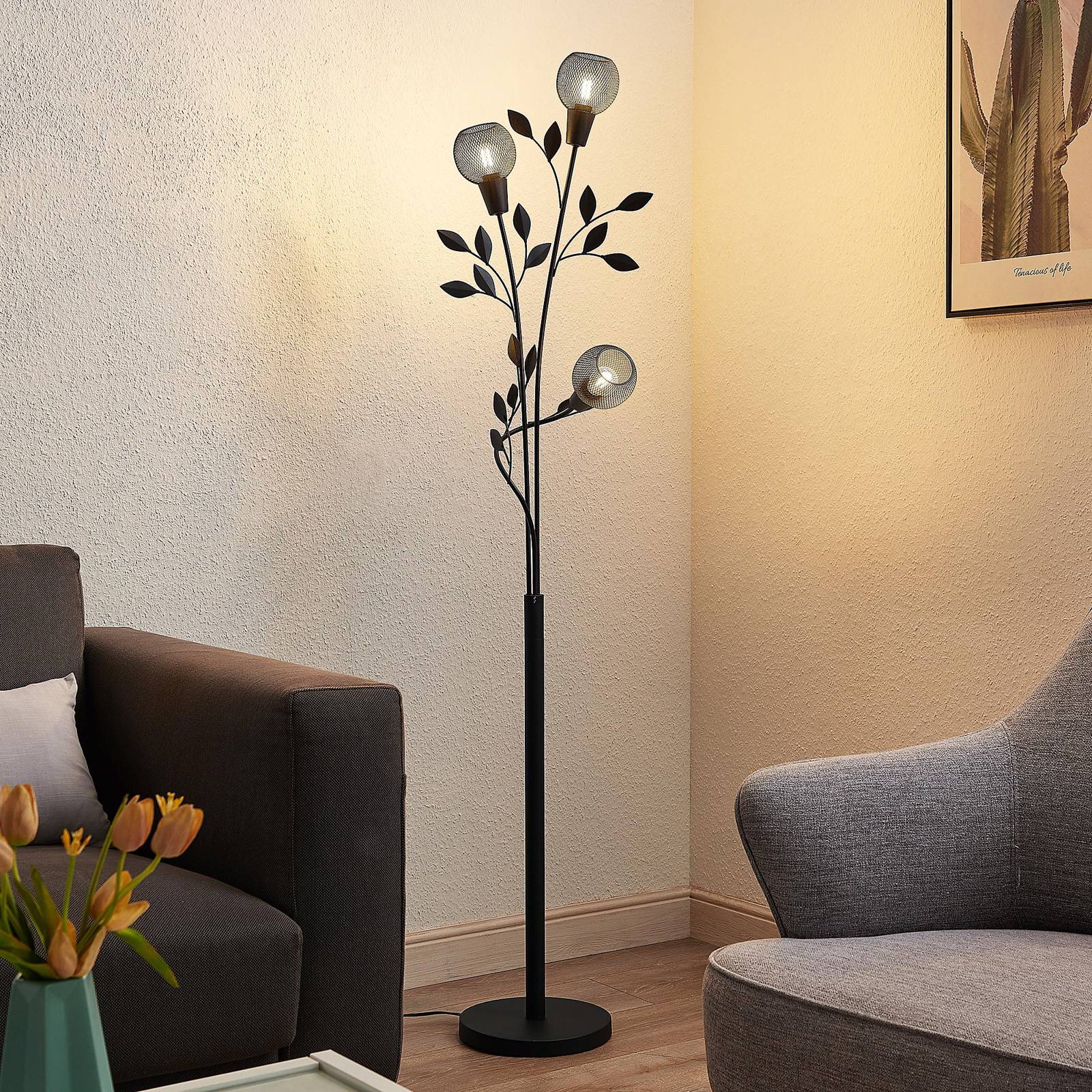 Lindby Florentiner Stehlampe Kanye, 160 cm, schwarz, 3-flg. Lindby Florentiner Stehlampe Kanye, 160 cm, schwarz, 3-flg. von LINDBY