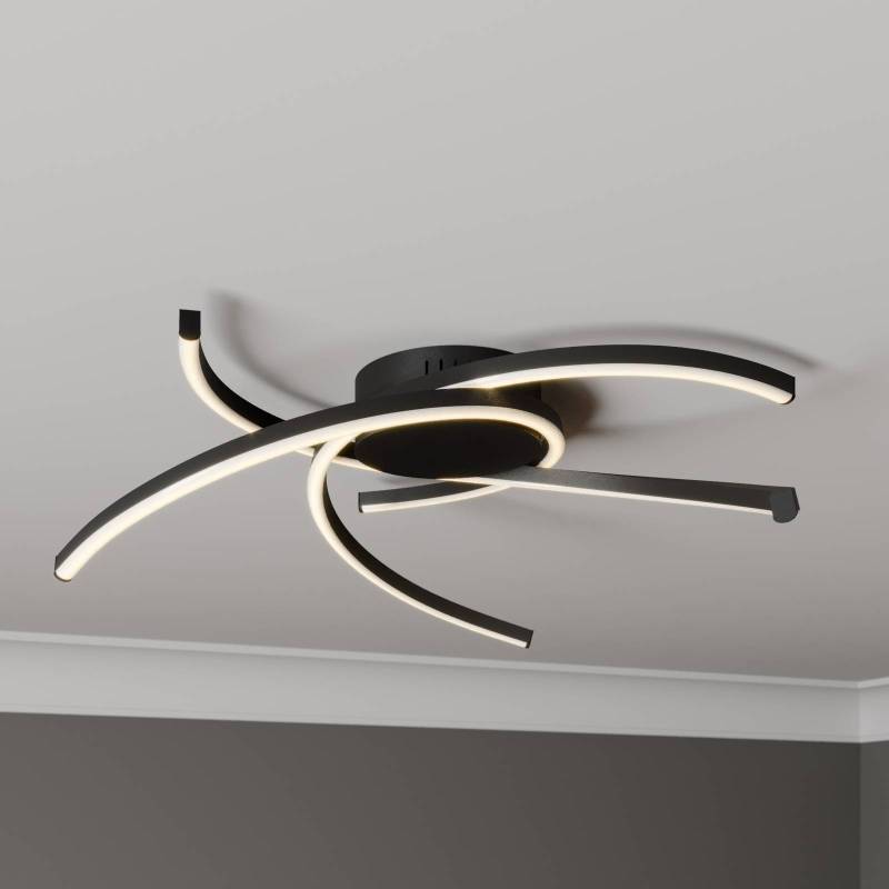 Lindby Katris LED-Deckenleuchte, 58 cm, schwarz von LINDBY