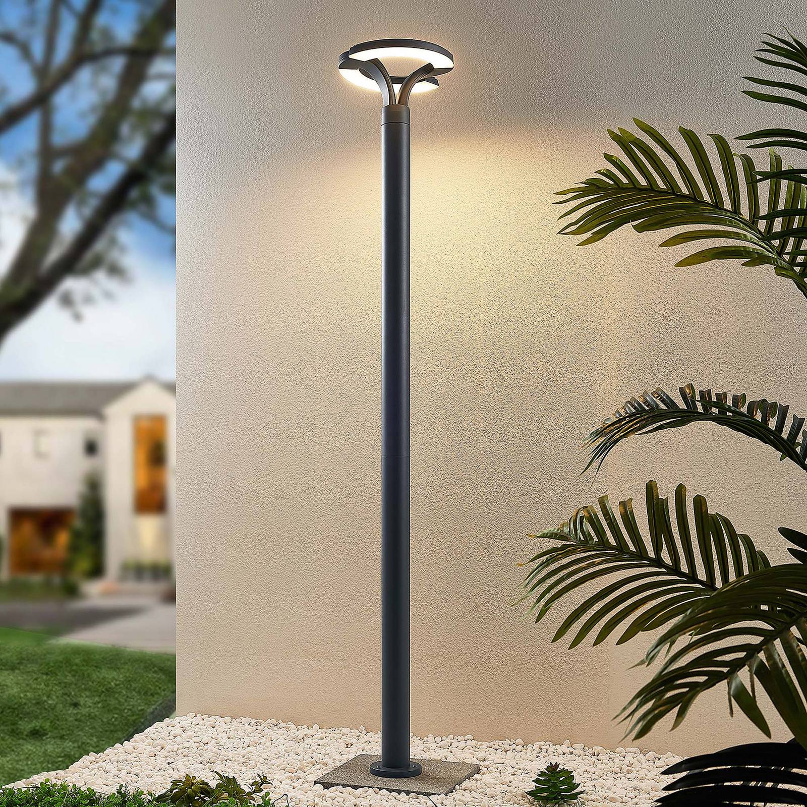Lindby LED-Außenleuchte Keily, Kreis, anthrazit, Metall Lindby LED-Außenleuchte Keily, Kreis, anthrazit, Metall von LINDBY