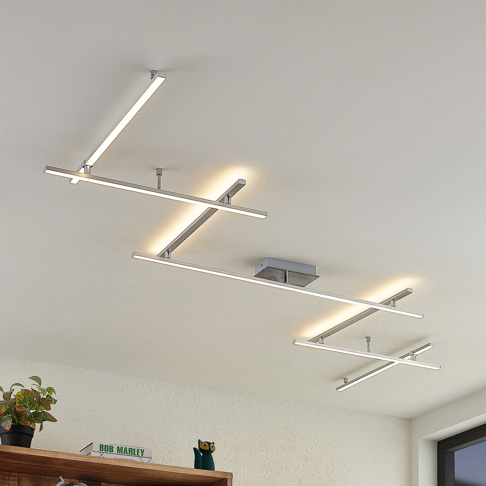 Lindby LED-Deckenleuchte Kerem, 345 cm, nickelfarben, Metall Lindby LED-Deckenleuchte Kerem, 345 cm, nickelfarben, Metall von LINDBY