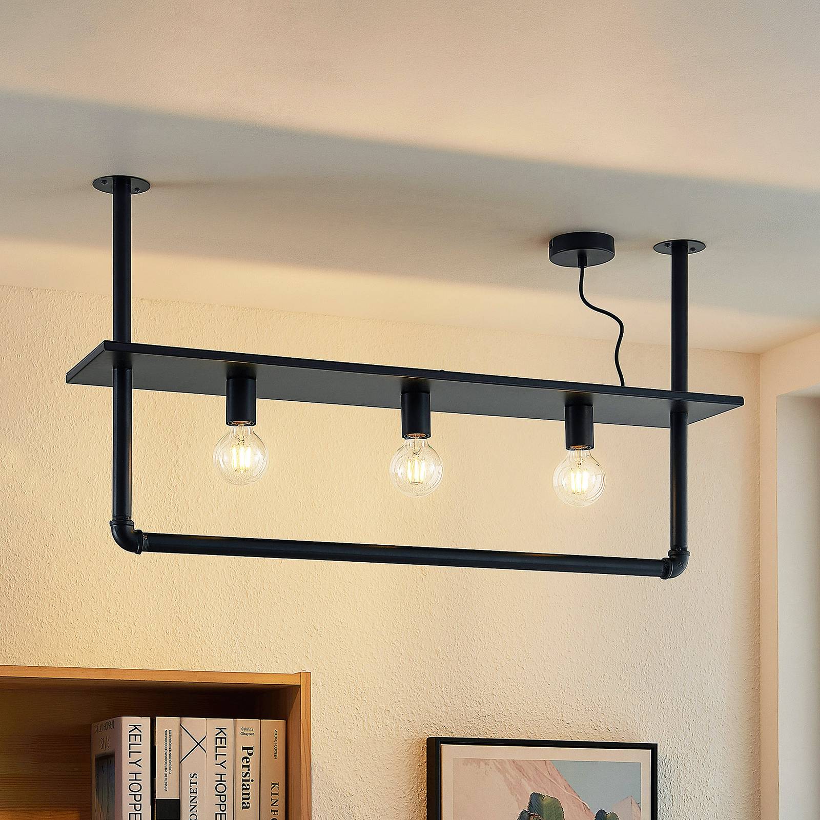 Lindby Deckenlampe Kirista, 3-flg., schwarz, 100 cm, E27 Lindby Deckenlampe Kirista, 3-flg., schwarz, 100 cm, E27 von LINDBY