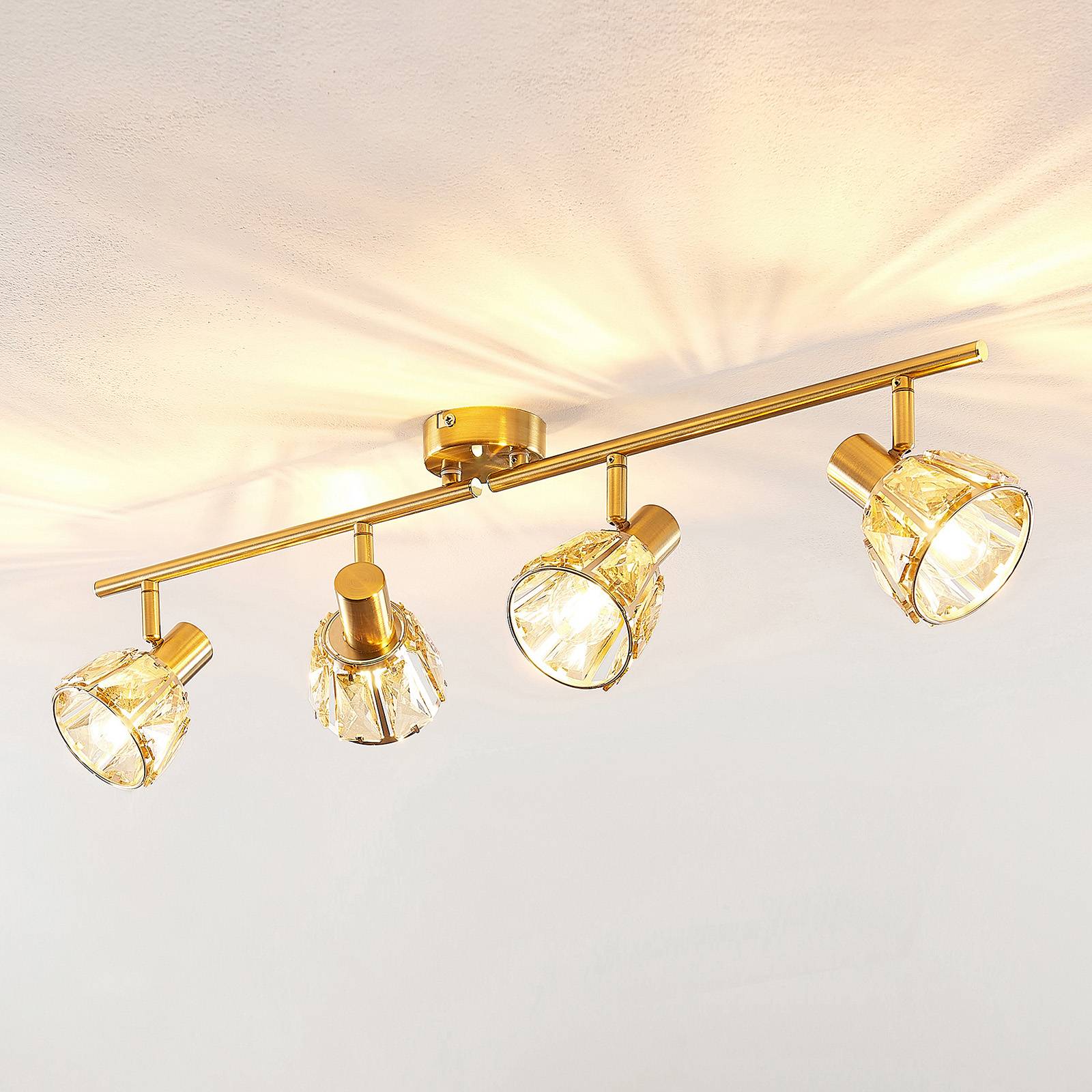 Lindby Deckenleuchte Kosta, 70 cm, messingfarben, Glas Lindby Deckenleuchte Kosta, 70 cm, messingfarben, Glas von LINDBY