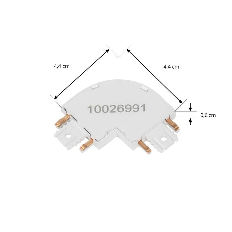 Lindby L-Verbinder Lumaro, weiß, 90°, abgerundet, 2er-Set von LINDBY