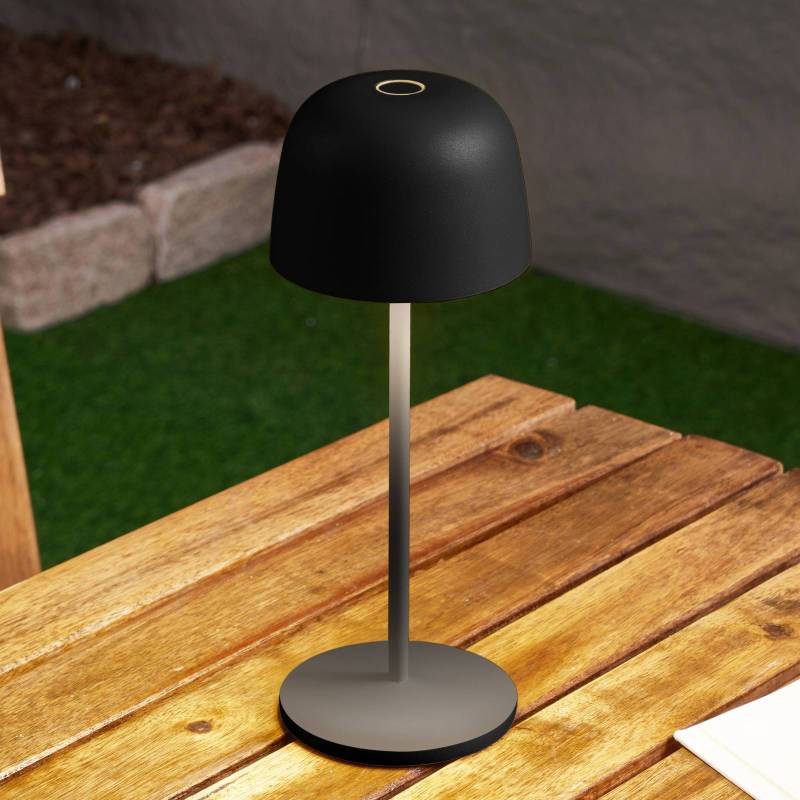 Lindby LED-Akku-Tischleuchte Arietty, schwarz, dimmbar, IP54 von LINDBY