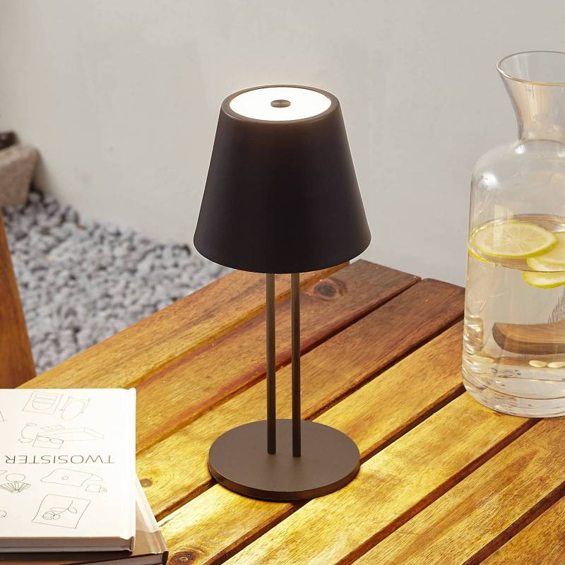 Lindby LED-Akkutischlampe Janea TWIN, schwarz, Metall von LINDBY
