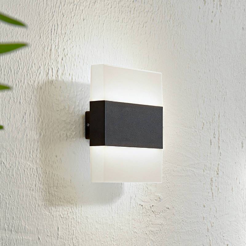 Lindby LED-Außenwandleuchte Branor, Alu, anthrazit, IP54 von LINDBY