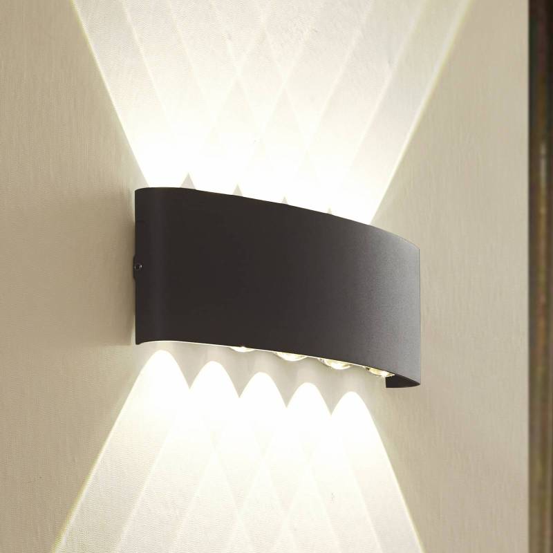 Lindby LED-Außenwandleuchte Ithan, 5-flg., anthrazit, Metall von LINDBY