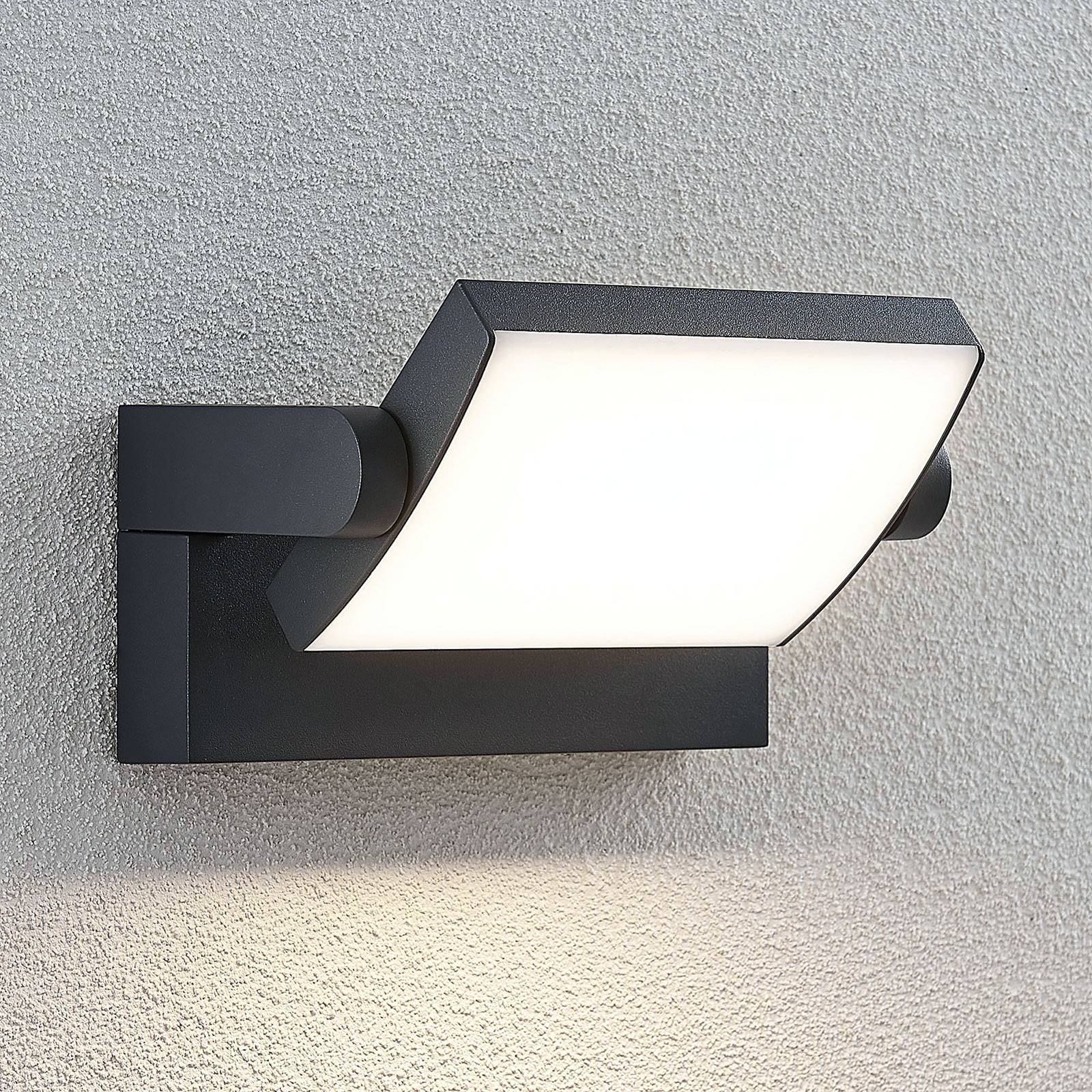 Lindby LED-Außenwandleuchte Sherin, grau, Aluminium, IP54 von LINDBY