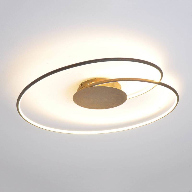 Lindby LED-Deckenlampe Joline, Ø 74 cm, rostbraun, Metall von LINDBY