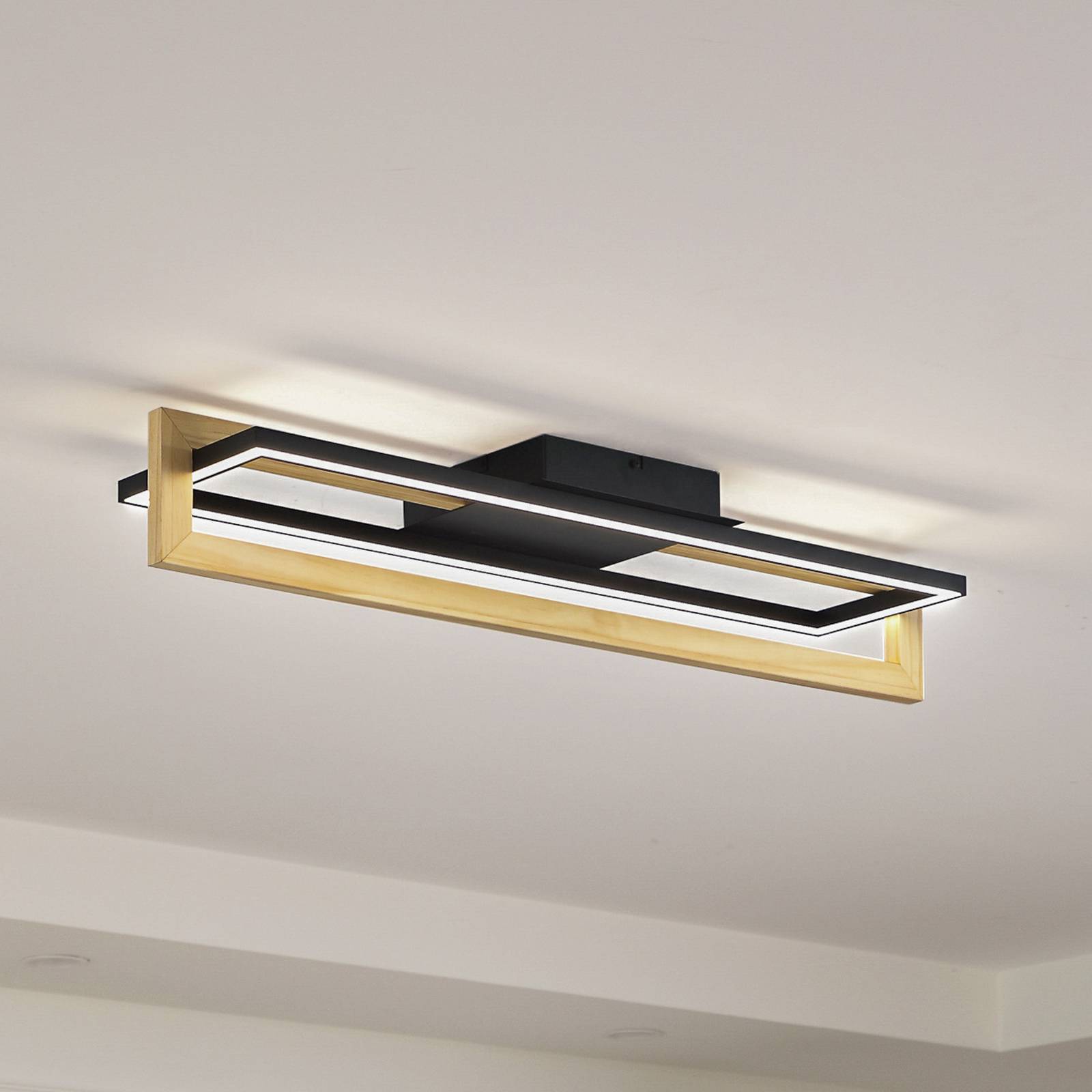 Lindby LED-Deckenleuchte Holamu, 80 cm, Holz Lindby LED-Deckenleuchte Holamu, 80 cm, Holz von LINDBY