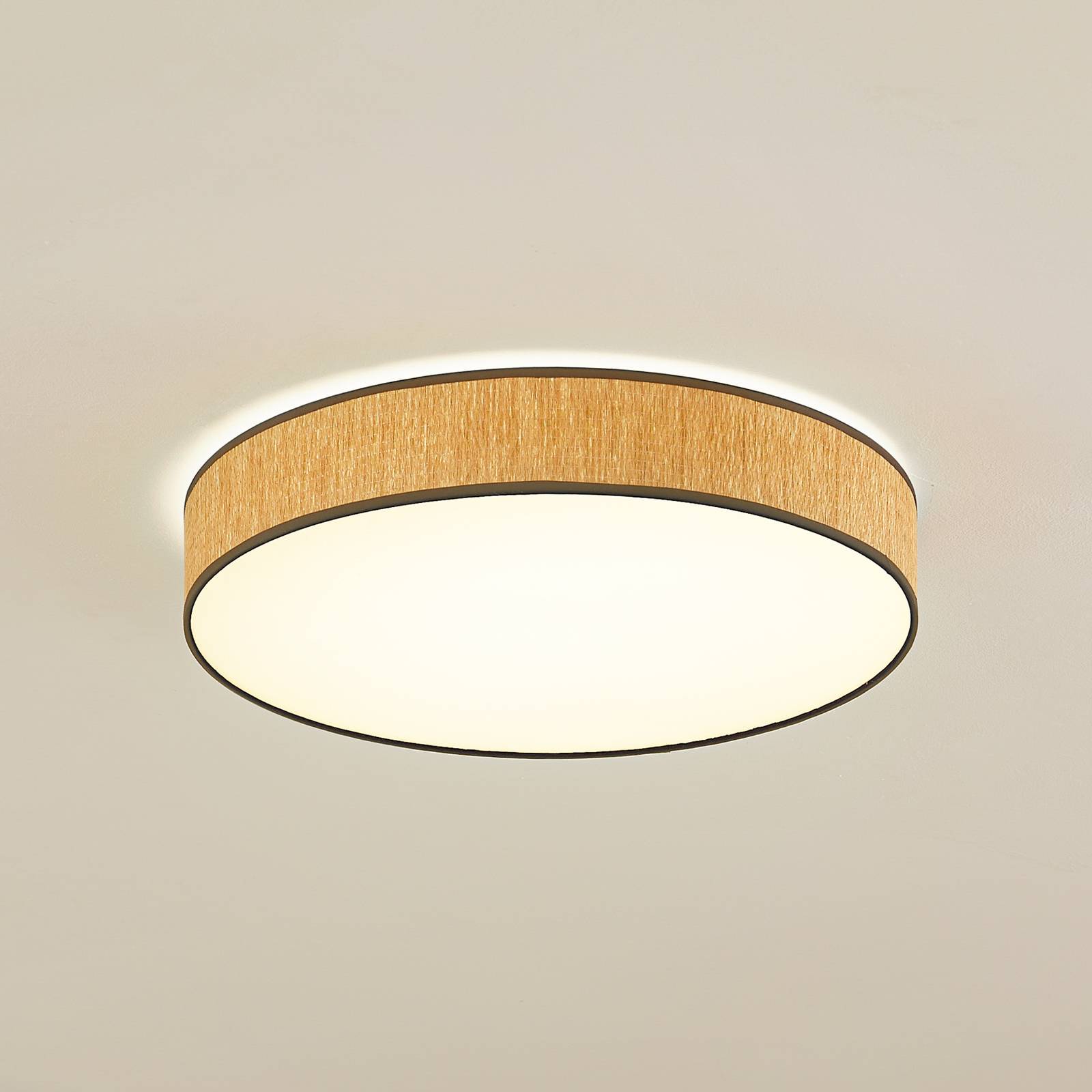 Lindby LED-Deckenleuchte Jutis, beige, Seetang, Ø 50 cm Lindby LED-Deckenleuchte Jutis, beige, Seetang, Ø 50 cm von LINDBY